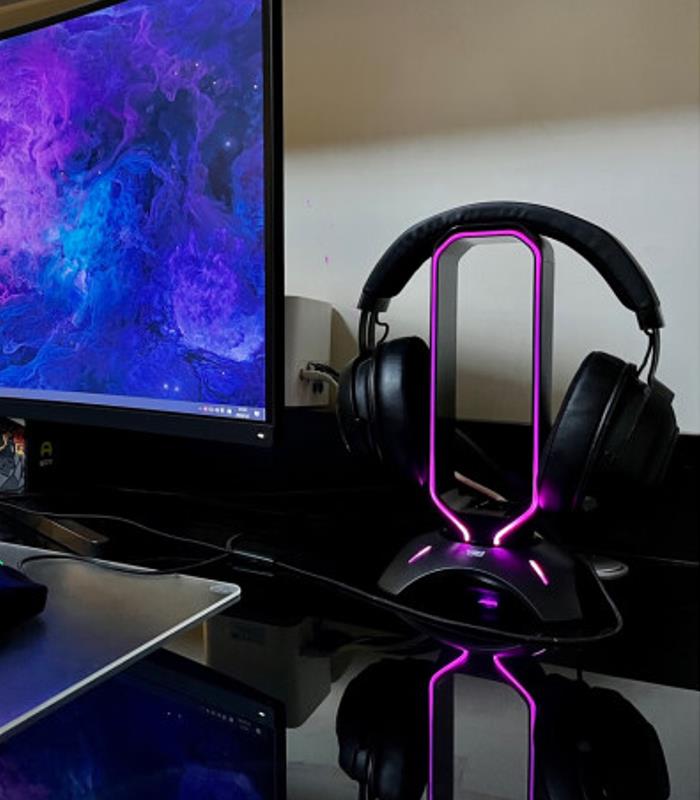 WAIZOWL RGB Gaming Headset Stand with USB Hub ( Black ) – Top Supply